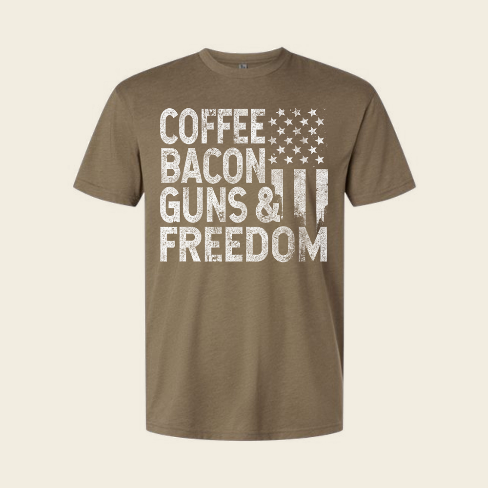 Coffee Bacon Guns Freedom Tee